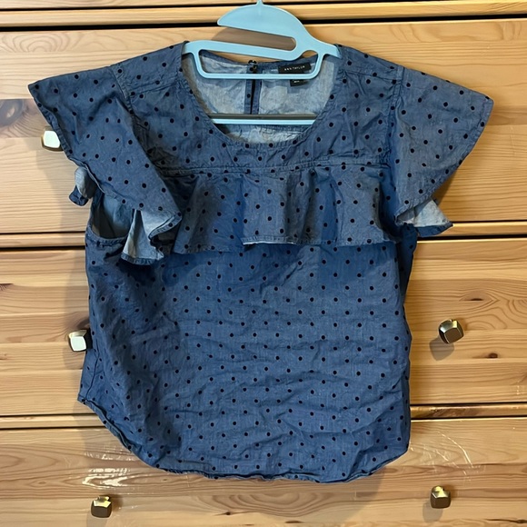 Last chance Ann Taylor flouncy cotton ruffle blouse - Picture 1 of 7